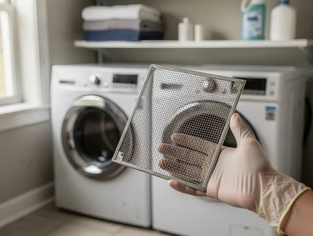 Shelton Dryer Vent Cleaning specialist performing detailed lint trap cleaning service in Shelton